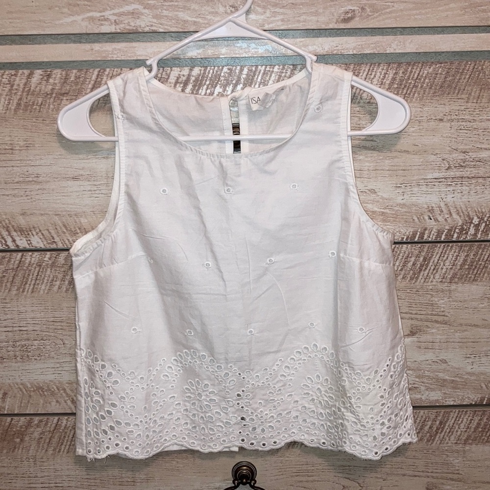 NWOT White Eyelet Tank Top